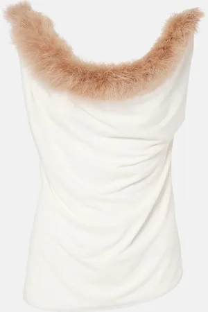 COPERNI Top Boa de jersey con plumas
