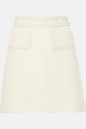 Giambattista Valli Minifalda de tweed de mezcla de lana de tiro alto