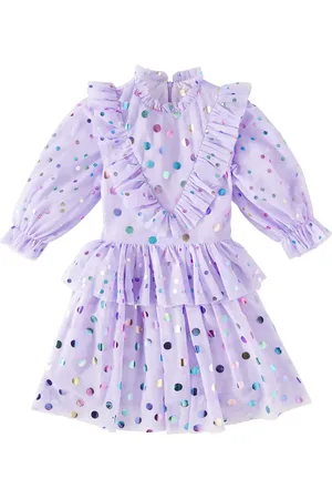 Stella McCartney Vestido de tul con volantes y lunares