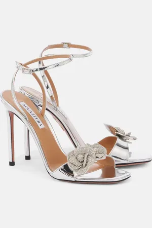 Aquazzura Sandalias Crystal Orchid de piel adornadas