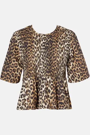 Ganni Top de algodón estampado