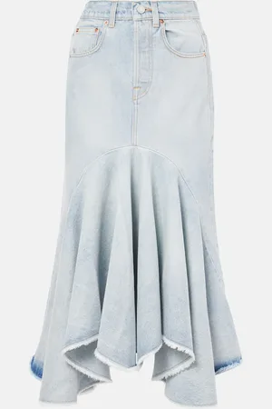 Vetements Falda midi Godet de denim