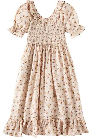 Rylee + Cru Vestido Lexi de algodón floral fruncido
