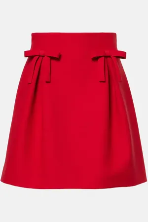 VALENTINO Minifalda de Crepe Couture con lazos