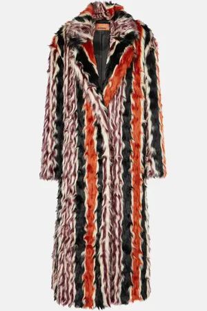 Missoni Abrigo de borrego sintético a rayas