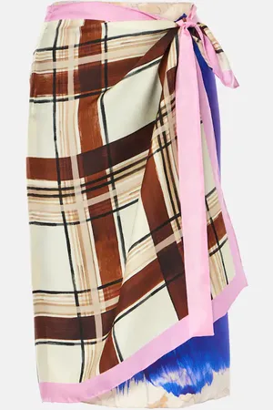 DRIES VAN NOTEN Falda envolvente de seda estampada