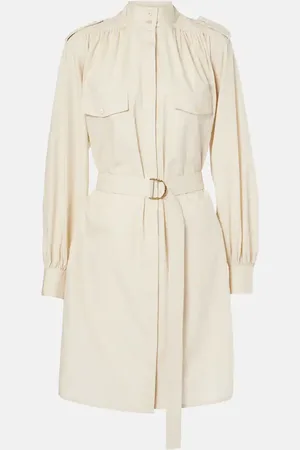 Chloé Chloé Vestido midi de algodón con cinturón