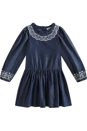 Tartine Et Chocolat Vestido de denim bordado