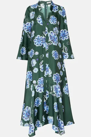 Dorothee Schumacher Vestido midi Big Garden de sarga de seda