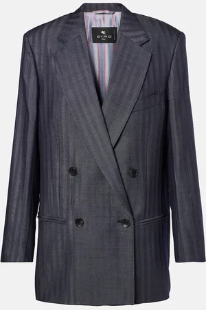 Etro Blazer de mezcla de lana a rayas