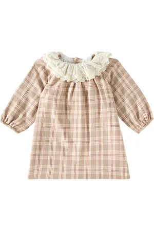 BONPOINT Bebé - vestido Flavili a cuadros con encaje