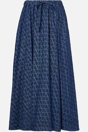 VALENTINO Falda midi Toile Iconographe de denim