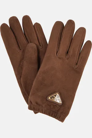 Prada Guantes de ante con logo