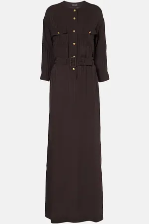 Tom Ford Vestido camisero a rayas con cinturón