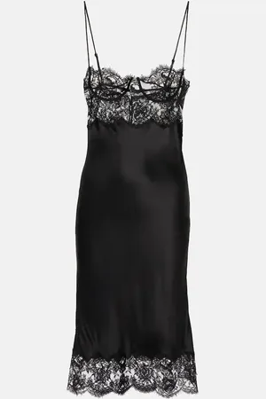Saint Laurent Vestido lencero de satén de seda