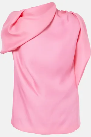 DRIES VAN NOTEN Top drapeado de satén de seda