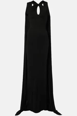 Ilkyaz Ozel Vestido de fiesta con capa y aberturas