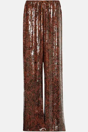 DRIES VAN NOTEN Pantalones anchos con lentejuelas