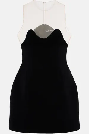 DAVID KOMA Vestido corto Wave de tul