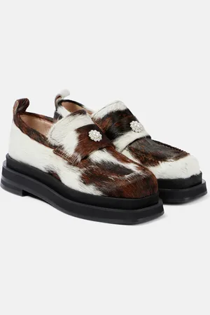 Simone Rocha Mocasines Heart Toe de pelo de becerro