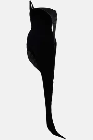 MUGLER Vestido corsé Spiky asimétrico de terciopelo