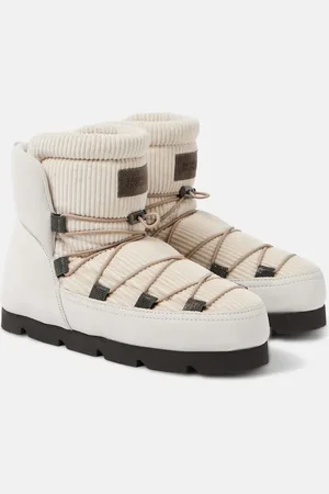 Brunello Cucinelli Botas de nieve de ante y pana con borrego