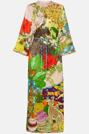 ALÉMAIS Alémais Vestido midi Tiger de mezcla de seda