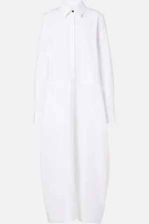Jil Sander Vestido camisero de popelín de algodón