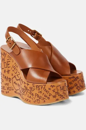 Chloé Chloé Sandalias con cuña Maxime de piel