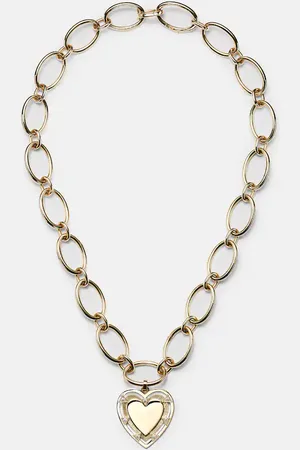 Foundrae Collar Love Heart Token de oro de 18 ct con diamantes
