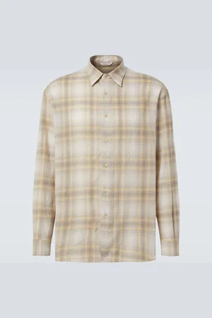 Auralee Camisa de lana a cuadros