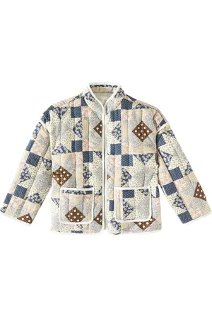 Rylee + Cru Chaqueta de mezcla de lino con patchwork