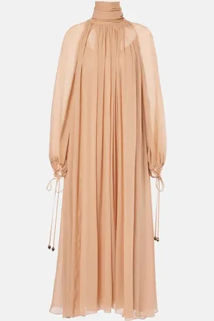 Chloé Chloé Vestido largo de georgette de seda