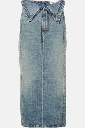 Alexander McQueen Falda midi de denim