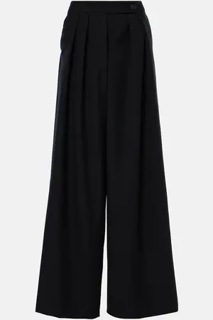 DRIES VAN NOTEN Pantalones anchos de lana plisados