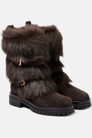 Gianvito Rossi Botas biker Maverick de piel con borrego