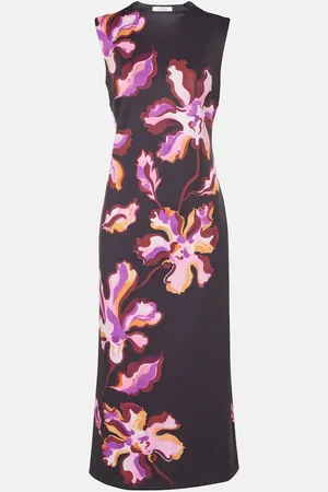 Dorothee Schumacher Vestido midi de neopreno floral