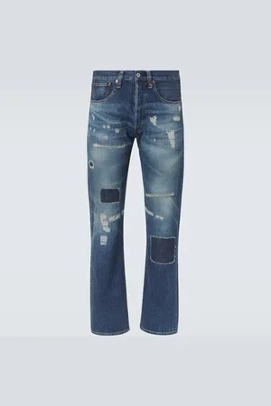 JUNYA WATANABE Jeans rectos con efecto desgastado