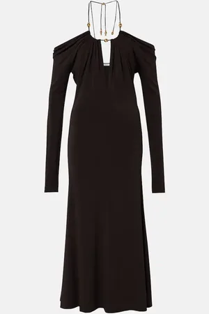 Salvatore Ferragamo Vestido midi con hombros descubiertos
