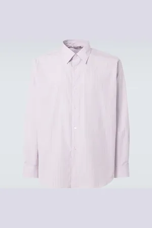 Auralee Camisa de algodón a rayas