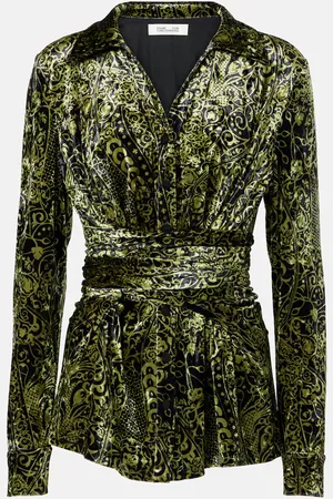 Diane von Furstenberg Top envolvente Lagarde de terciopelo