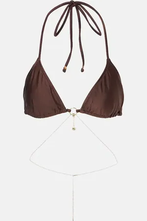 Bananhot Top de bikini triangular con cadena