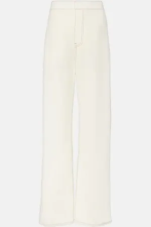 Alaïa Alaïa Pantalones anchos de mezcla de lana de tiro alto