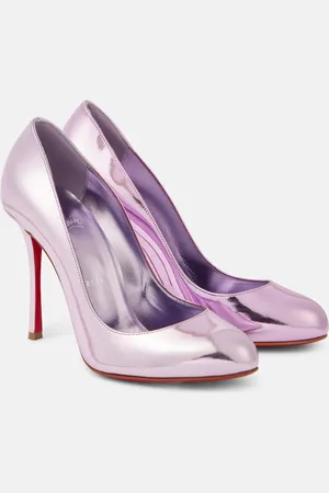 Christian Louboutin Salones Dolly 100 de piel metalizada