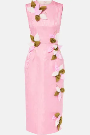 EMILIA WICKSTEAD Vestido midi Cappia con aplique floral