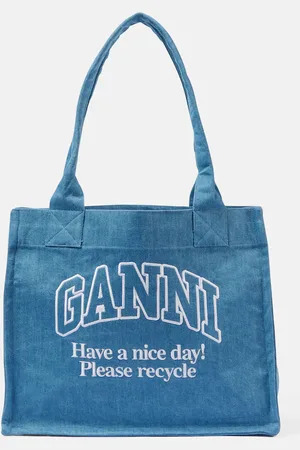 Ganni Tote de denim con logo