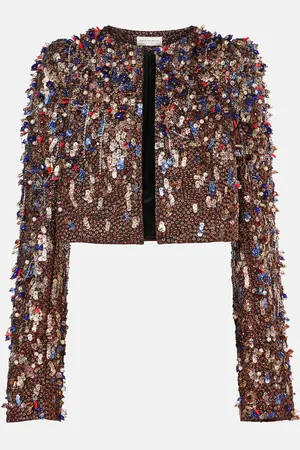 DRIES VAN NOTEN Chaqueta cropped de lamé