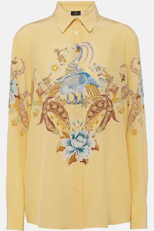 Etro Camisa de seda estampada