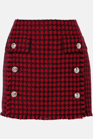 VERSACE Minifalda de tweed a cuadros