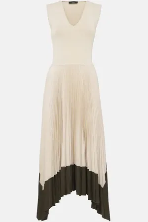 Joseph Vestido midi asimétrico Dura plisado